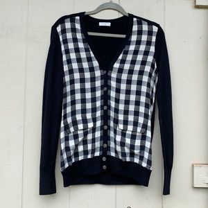 Equipment Brand Wool and Silk Gingham Cardigan
